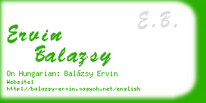 ervin balazsy business card